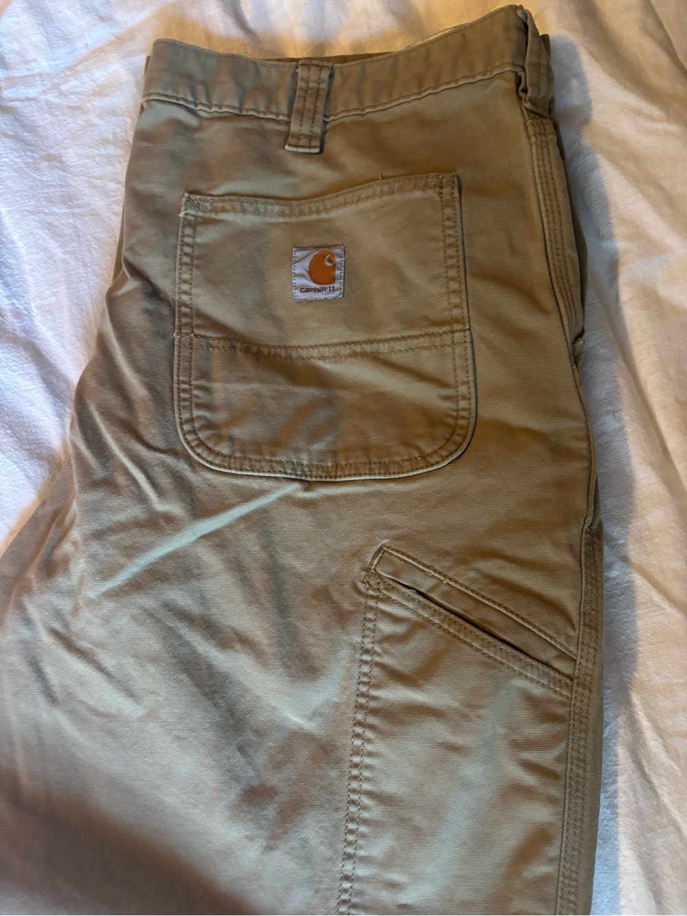 Carhartt Men’s Tan Cargo Work Pants with Utility Pockets